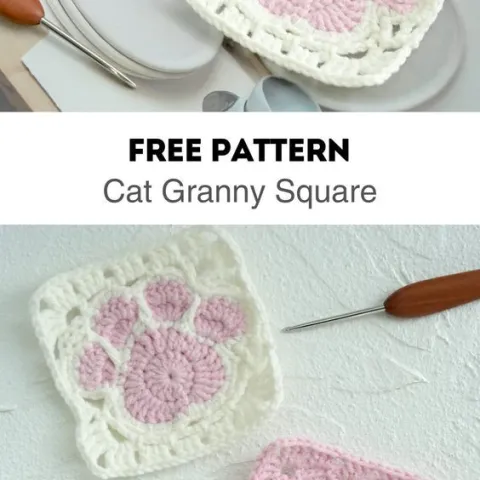 Cat-themed granny square — soft, simple, weekendable