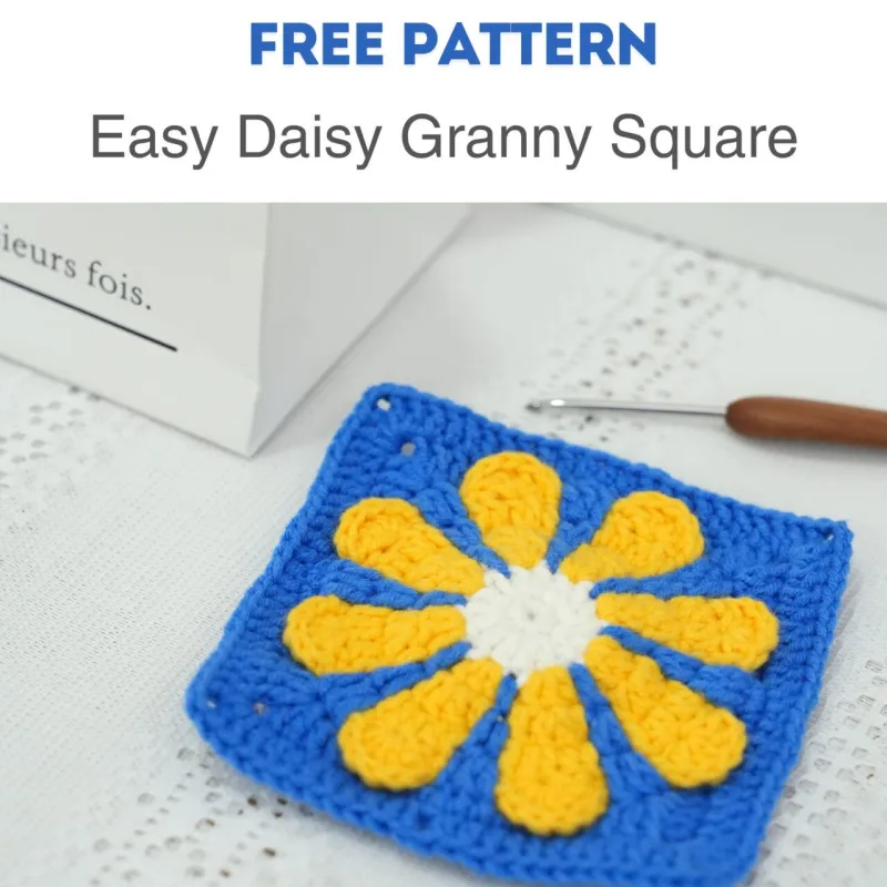 Granny square motif: tiny stitches, big finish